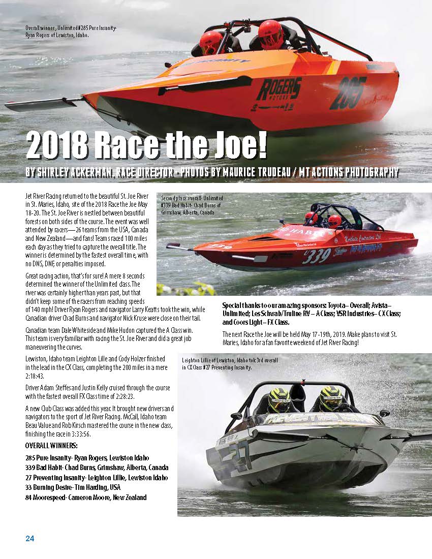 "Race the Joe" Jetboat Races St. Maries Idaho Chamber of Commerce