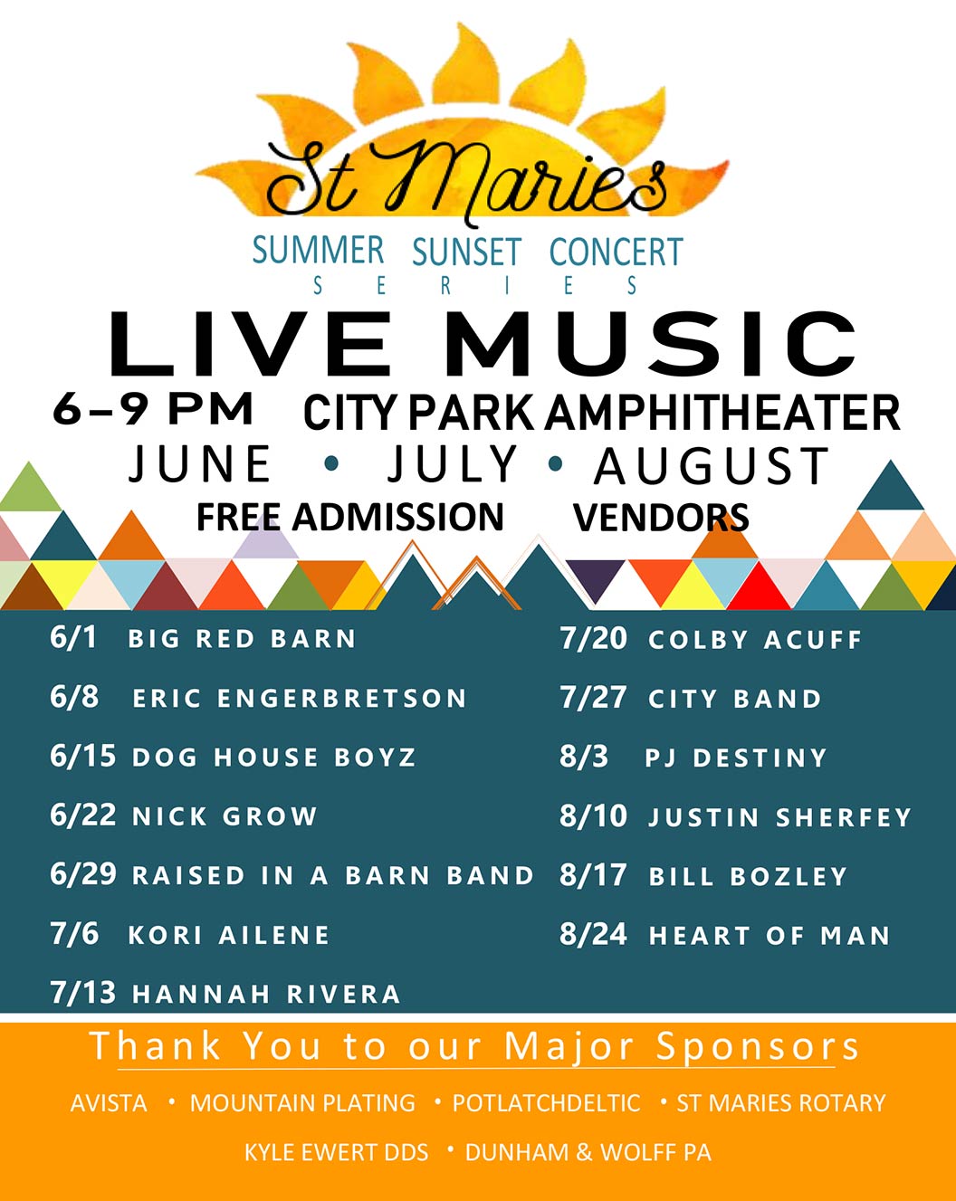 Summer Sunset Concert Series - St. Maries Idaho Chamber of Commerce